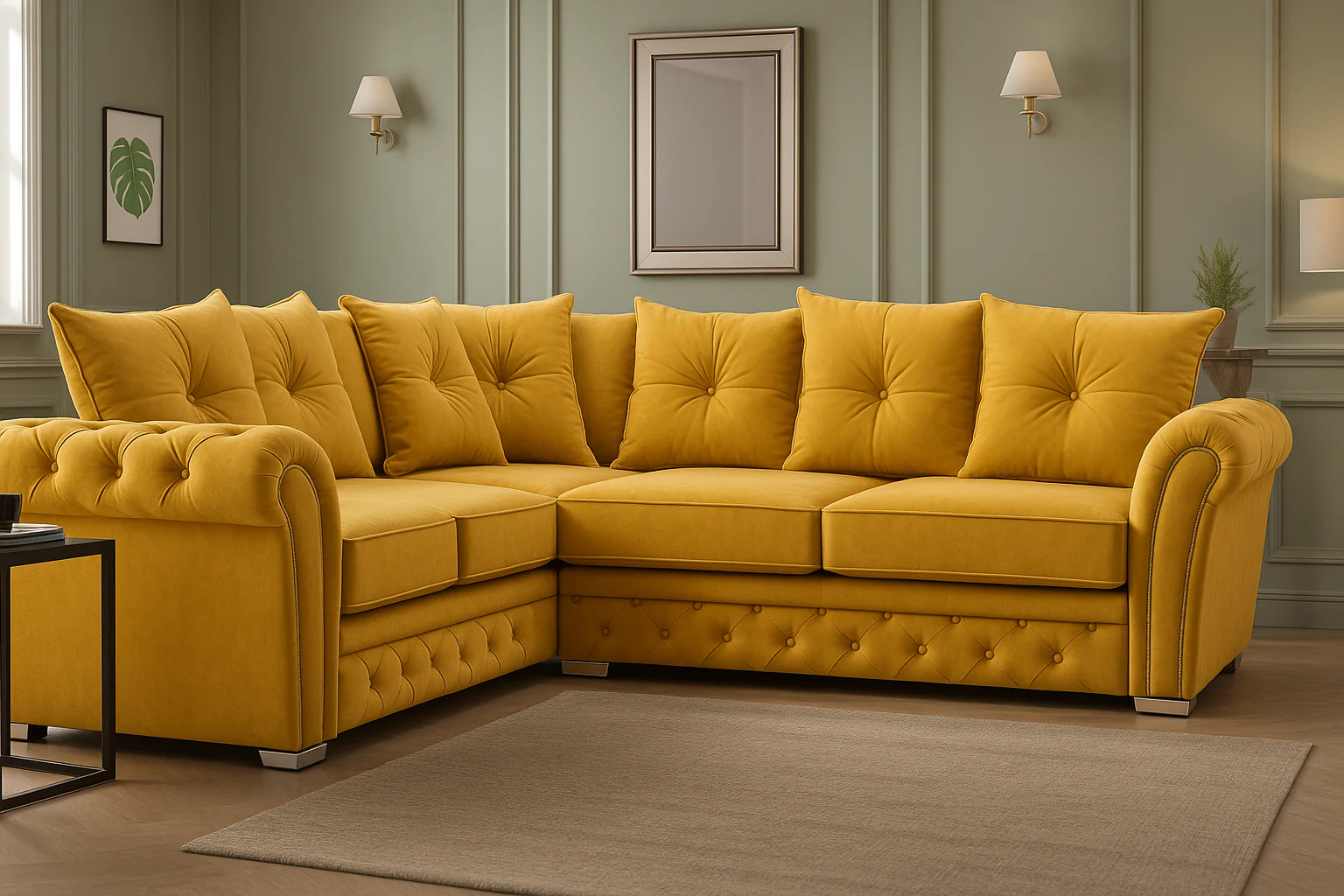 Chesterfield Mustard Corner Sofa