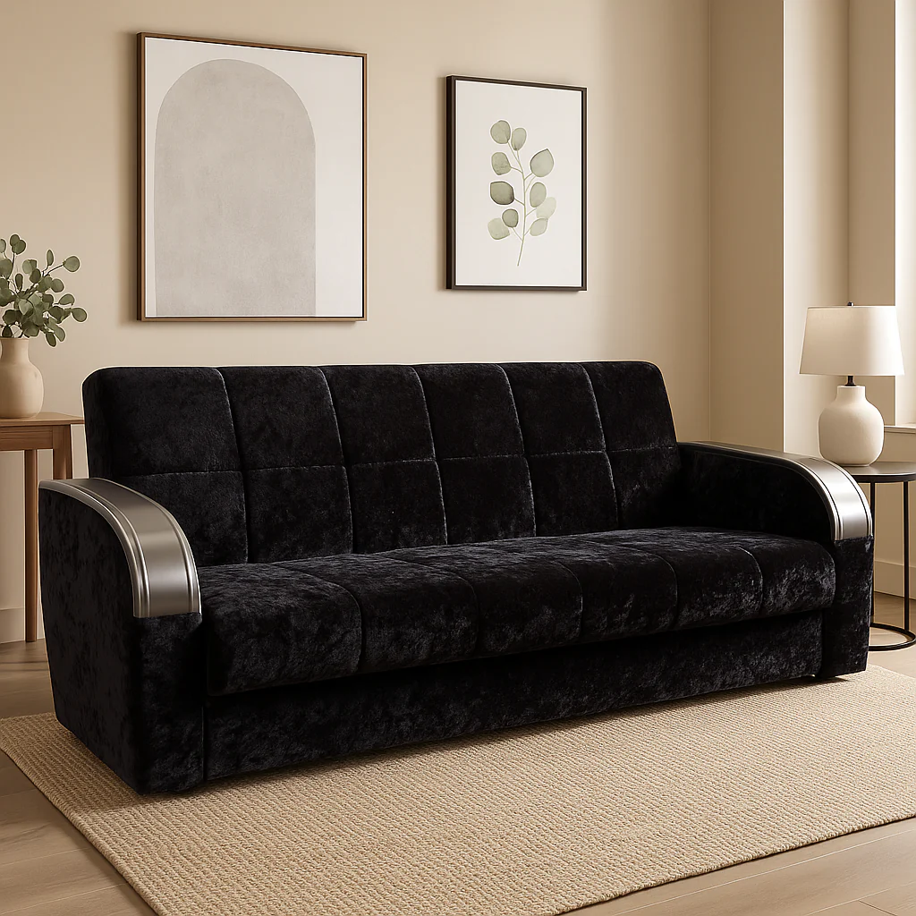 Midnight Chrome Sofa