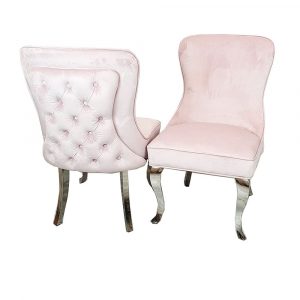 Sandhurst Dining Chair with buttoned back Grey or Pink